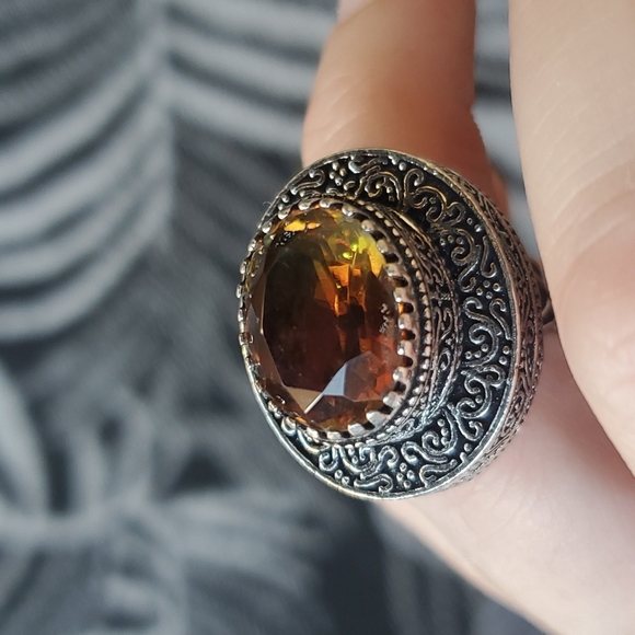 New Bi-Color Tourmaline 925 Silver Statement Ring. - Picture 8 of 15